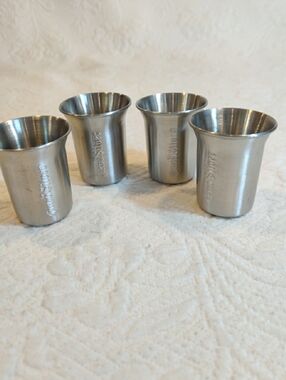 Jose Cuervo Stainless Steel Promotional Holiday Bar Shot Glasses  - Set Of 4